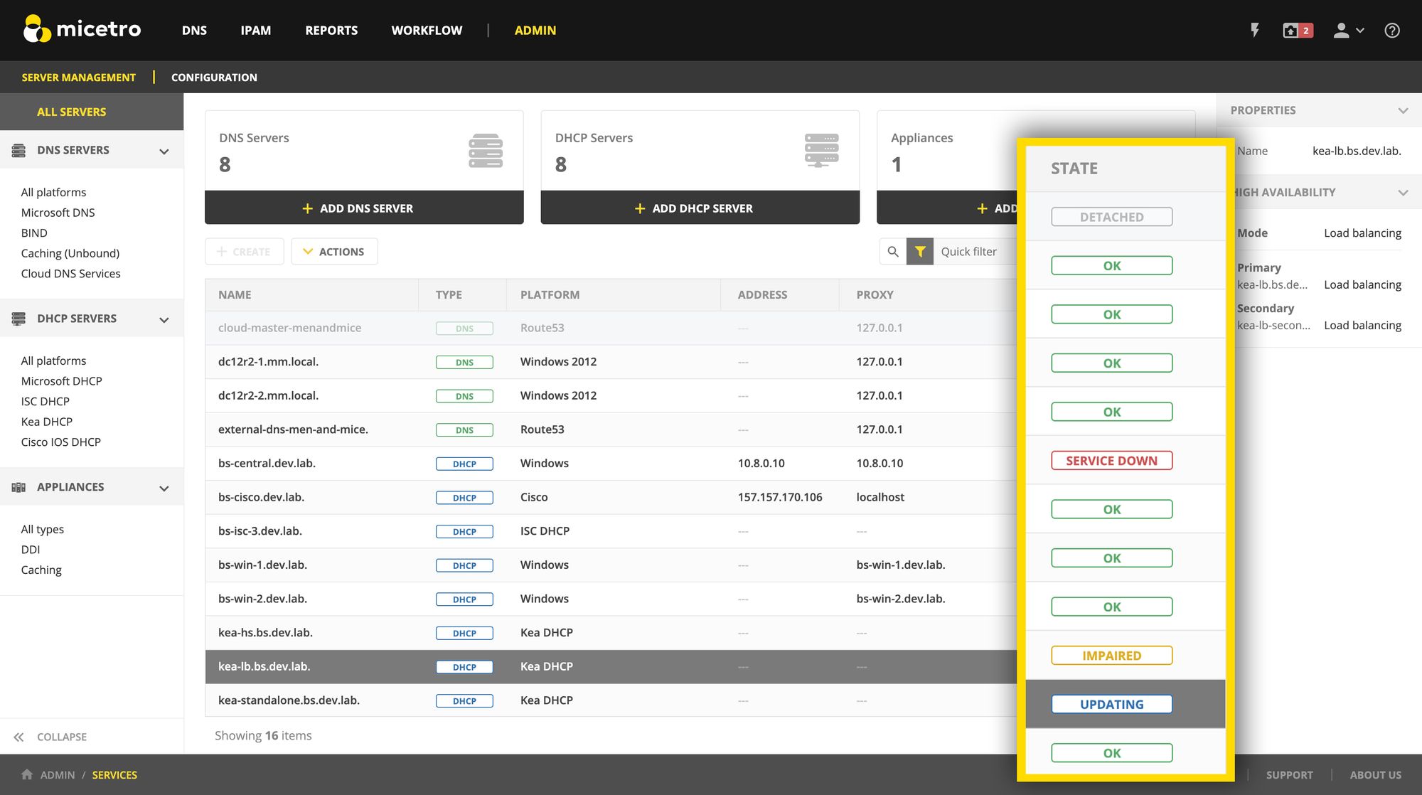 At-a-glance server state indicators for quicker troubleshooting